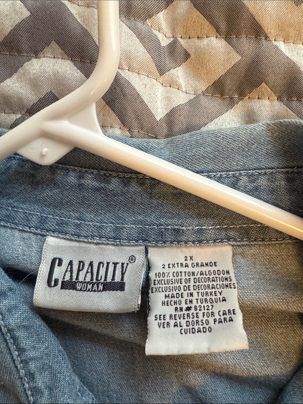 Light Wash Denim Drawstring Jacket - Picture 6 of 7